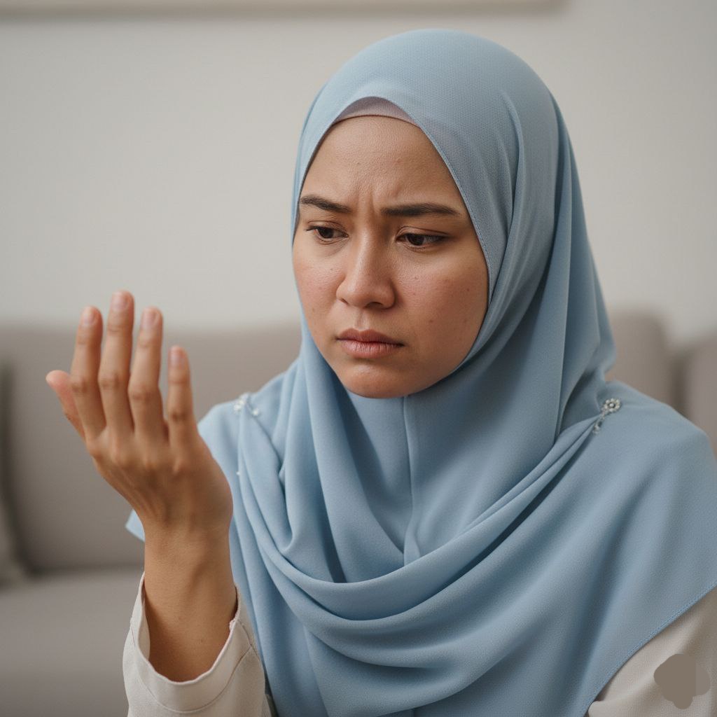 Wanita merasa tidak yakin dengan tona kulit tidak sekata