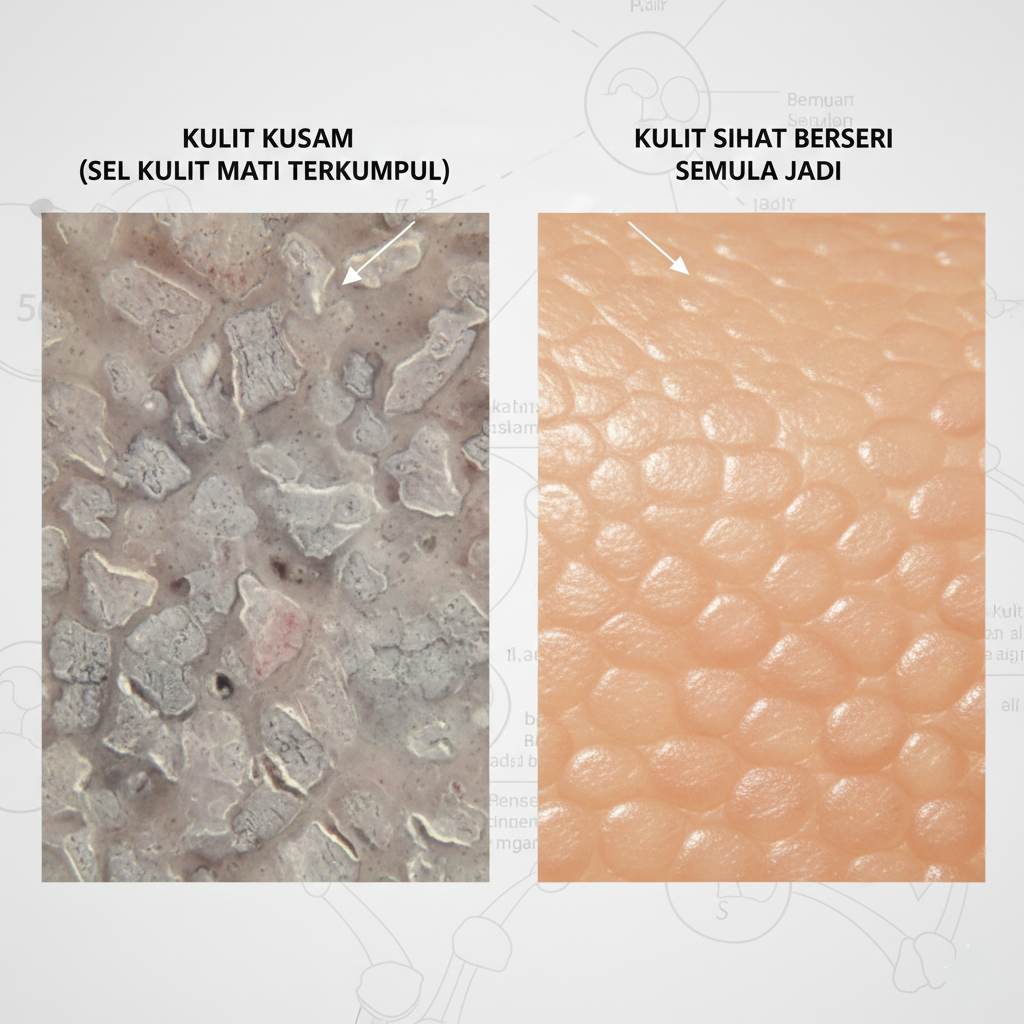 Perbandingan pembersihan kulit: Kulit Kusam vs Kulit Sihat Berseri