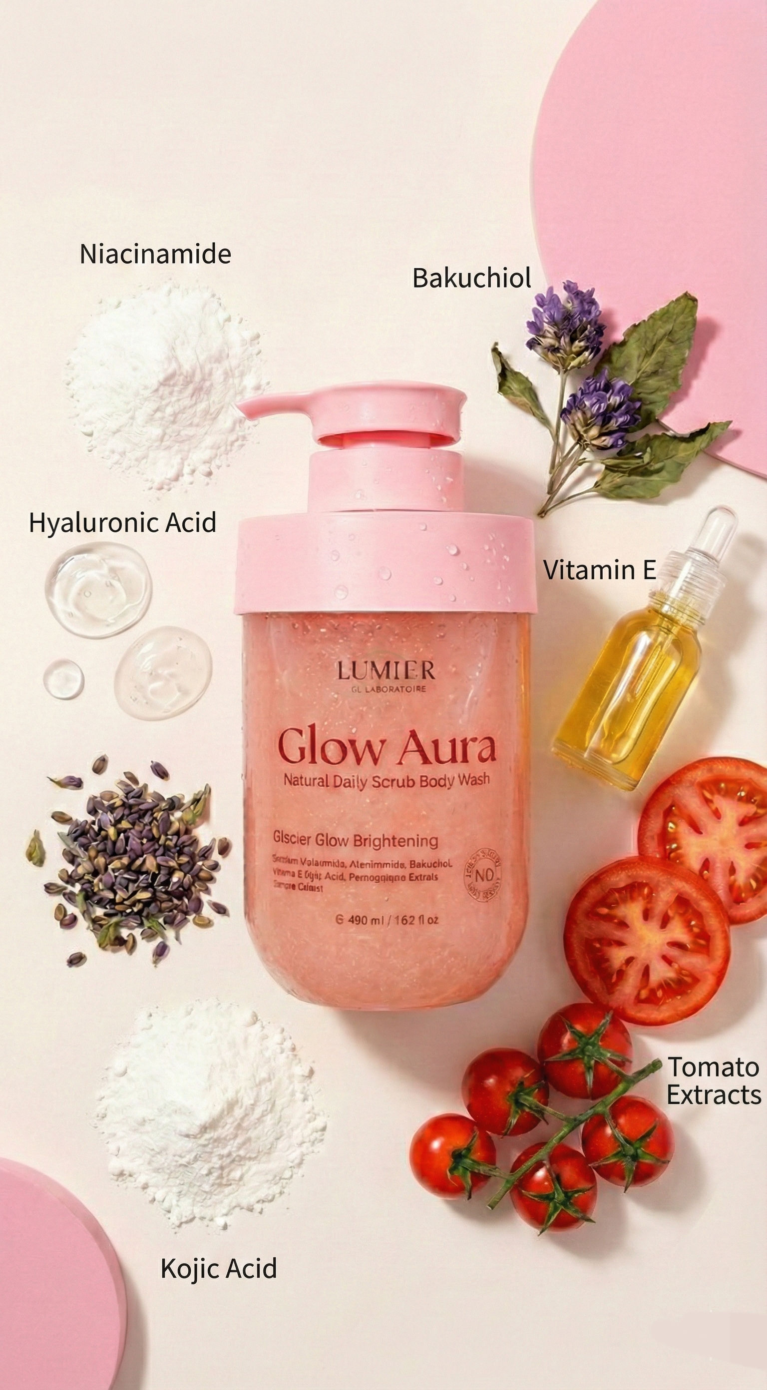 Bahan-bahan semulajadi Lumier Glow Aura