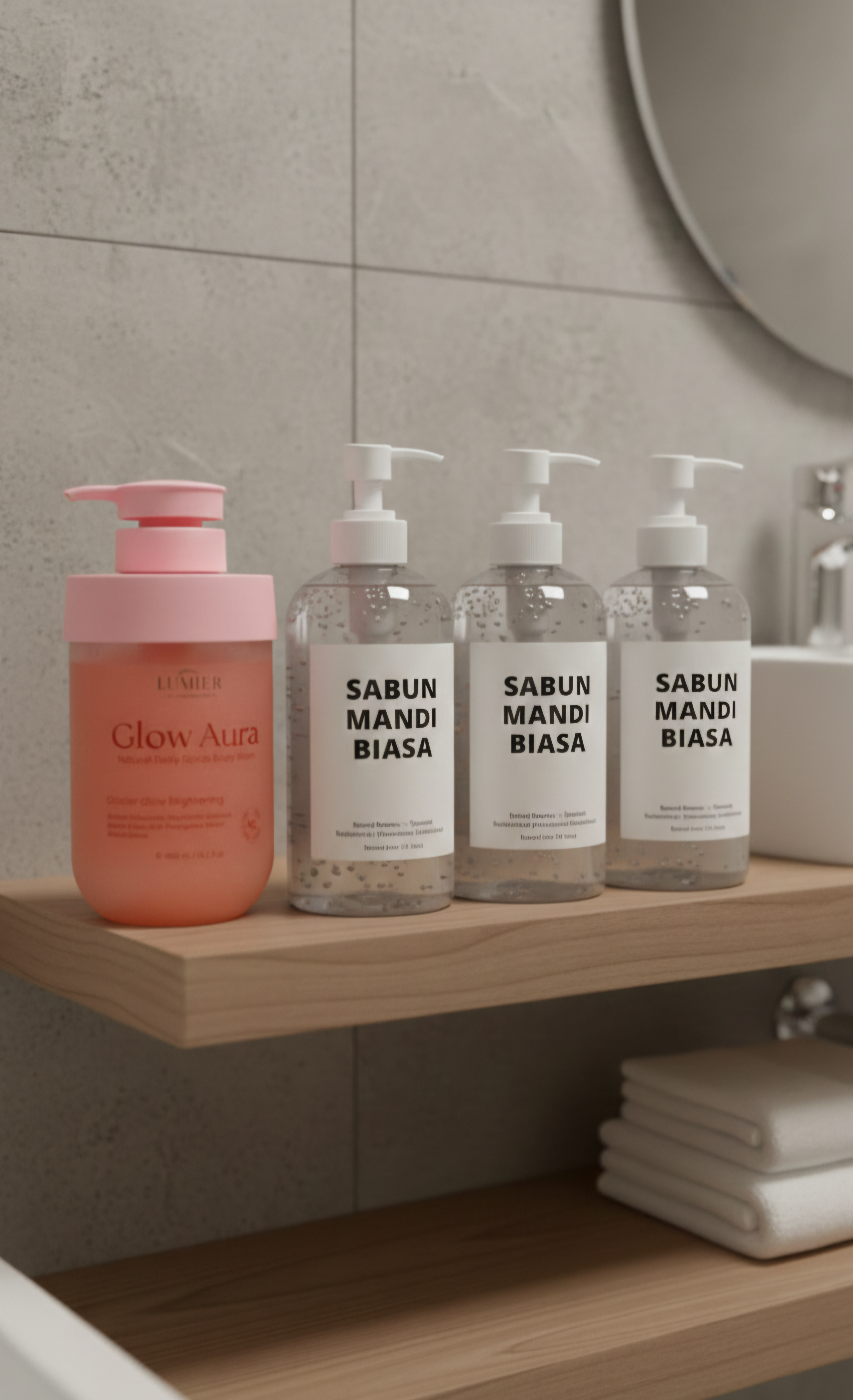 Perbandingan antara Glow Aura Body Wash dengan Sabun Biasa